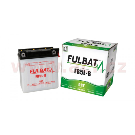 baterie 12V, YB5L-B, 5Ah, 65A, konvenční 120x60x130 FULBAT(vč. balení elektrolytu)
