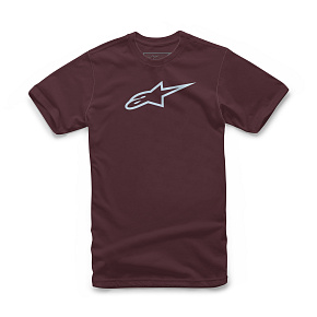 triko AGELESS CLASSIC TEE, ALPINESTARS (karmínová/světle modrá) triko AGELESS CLASSIC TEE, ALPINESTARS (karmínová/světle modrá)