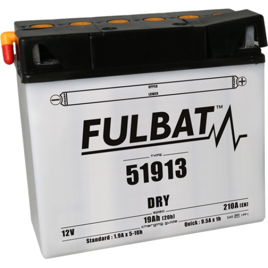 baterie 12V, 51913, 19Ah, 210A, konvenční 186x82x171, FULBAT (vč. balení elektrolytu)