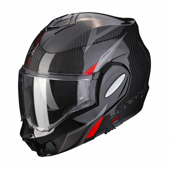 Moto přilba SCORPION EXO-TECH CARBON TOP černo/červená