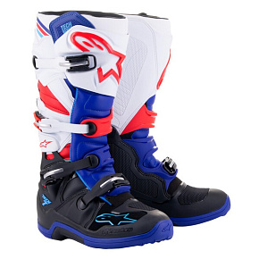 boty TECH 7, ALPINESTARS (černá/tmavě modrá/červená/bílá) boty TECH 7, ALPINESTARS (černá/tmavě modrá/červená/bílá)
