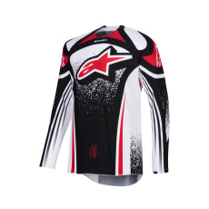 dres TECHSTAR NOMUR, ALPINESTARS (černá/bílá/červená) 2026 dres TECHSTAR NOMUR, ALPINESTARS (černá/bílá/červená) 2026
