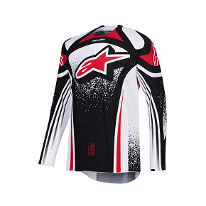 dres TECHSTAR NOMUR, ALPINESTARS (černá/bílá/červená) 2026 dres TECHSTAR NOMUR, ALPINESTARS (černá/bílá/červená) 2026