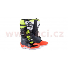 boty TECH 7 S, ALPINESTARS, dětské (šedá/červená fluo/žlutá fluo) 2024