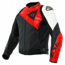 Pánská kožená bunda DAINESE SPORTIVA černá matná/lava červeno/bílá Pánská kožená bunda DAINESE SPORTIVA černá matná/lava červeno/bílá