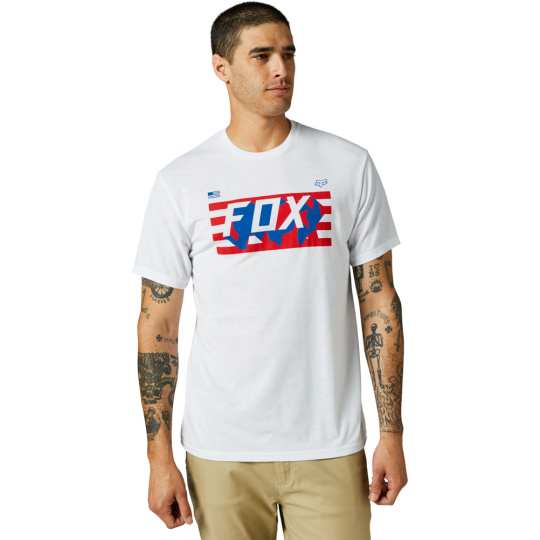Pánské triko Fox Rwt Flag s Tech Tee  Optic White