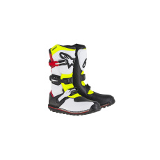 boty TECH TRIAL, ALPINESTARS (bílá/červená/žlutá fluo/černá) 2025 boty TECH TRIAL, ALPINESTARS (bílá/červená/žlutá fluo/černá) 2025