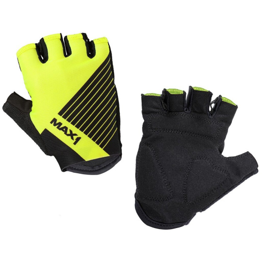dětské krátkoprsté rukavice MAX1 Raceday 11-12 let fluo žluto/černé dětské krátkoprsté rukavice MAX1 Raceday 11-12 let fluo žluto/černé