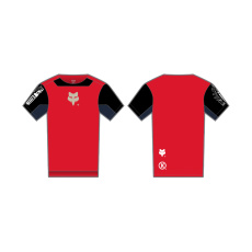 Dětský dres Fox Yth Defend Ss Jersey Elevated  Fluorescent Red