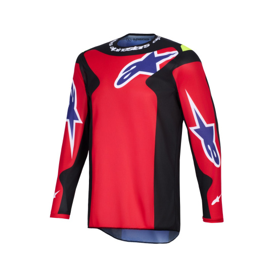 dres FLUID GRID, ALPINESTARS (červená/černá/fialová/žlutá fluo) 2026