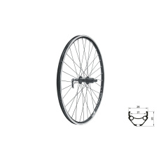 KELLYS Zapletené kolo zadní KLS DRAFT V-brake R, 28/29", black KELLYS Zapletené kolo zadní KLS DRAFT V-brake R, 28/29", black