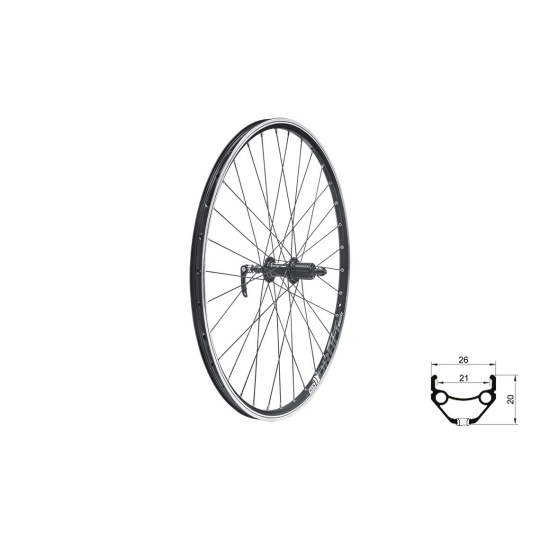 KELLYS Zapletené kolo zadní KLS DRAFT V-brake R, 28/29", black KELLYS Zapletené kolo zadní KLS DRAFT V-brake R, 28/29", black