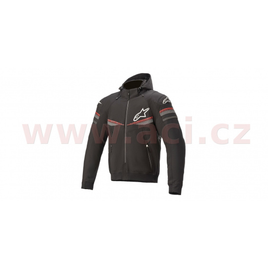 bunda SEKTOR 2 TECH HOODIE, ALPINESTARS (černá/světlá červená) 2024