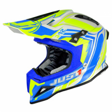 Moto přilba JUST1 J12 FLAME žluto/modrá Moto přilba JUST1 J12 FLAME žluto/modrá