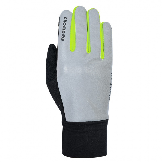 rukavice BRIGHT GLOVES 2.0, OXFORD (černá/reflexní/žlutá fluo)