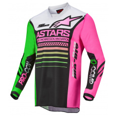 dres RACER COMPASS 2022, ALPINESTARS, dětské (černá/zelená neon/růžová fluo) dres RACER COMPASS 2022, ALPINESTARS, dětské (černá/zelená neon/růžová fluo)