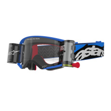 brýle SUPERTECH STREAM ROLL-OFF WIDE VISION, ALPINESTARS (modrá, čiré plexi a roll-off systém) 2025 brýle SUPERTECH STREAM ROLL-OFF WIDE VISION, ALPINESTARS (modrá, čiré plexi a roll-off systém) 2025