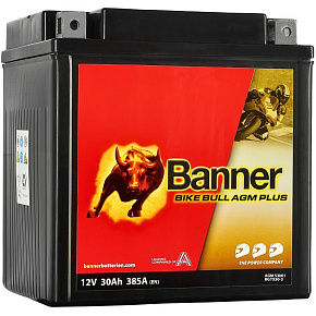 baterie AGM PLUS 12V, BGTX30-3, 30Ah, 385A, BANNER Bike Bull AGM PLUS 167x126x174