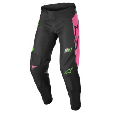kalhoty RACER COMPASS, ALPINESTARS, dětské (černá/zelená neon/růžová fluo)