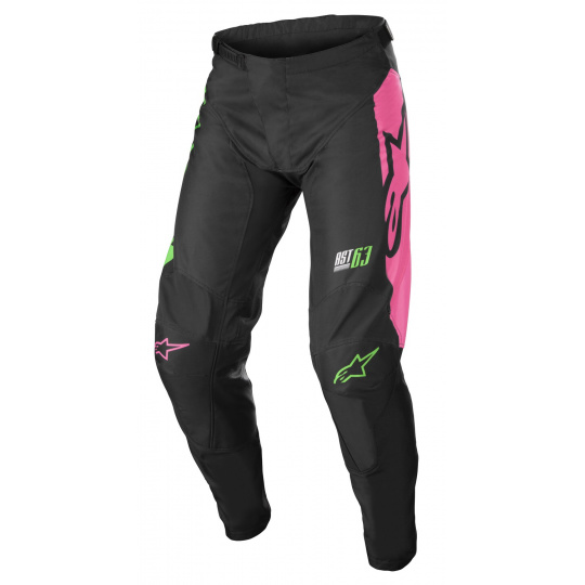 kalhoty RACER COMPASS, ALPINESTARS, dětské (černá/zelená neon/růžová fluo)