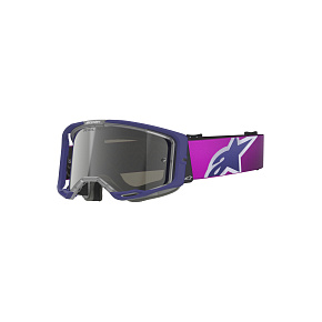brýle VISION 8 CORP, ALPINESTARS (fialová/čirá, zrcadlové stříbrné plexi)