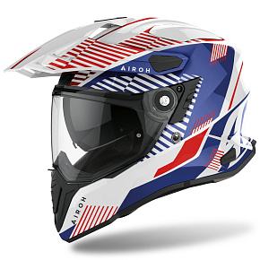 přilba COMMANDER BOOST, AIROH (lesklá bílá/modrá) 2023 přilba COMMANDER BOOST, AIROH (lesklá bílá/modrá) 2023