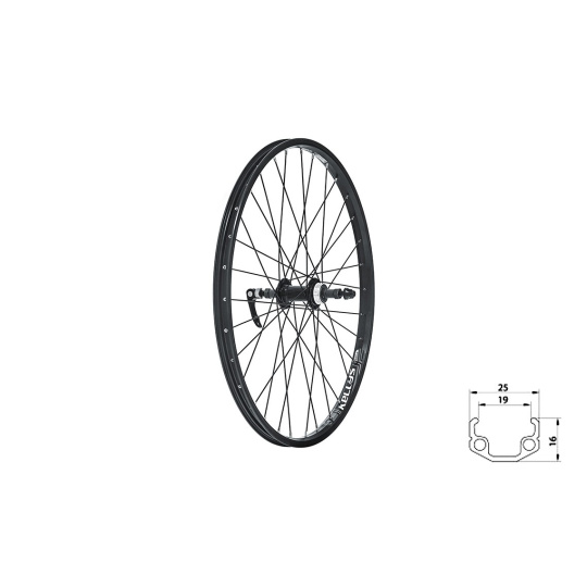 KELLYS Zapletené kolo zadní KLS WASPER FREEWHEEL V-brake R, 24", black KELLYS Zapletené kolo zadní KLS WASPER FREEWHEEL V-brake R, 24", black