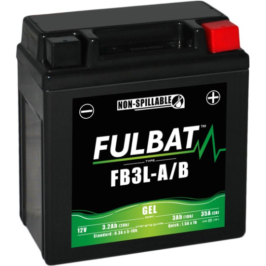 baterie 12V, YB3L-A/B GEL, 12V, 3Ah, 35A, bezúdržbová GEL technologie 98x56x110 FULBAT (aktivovaná ve výrobě)