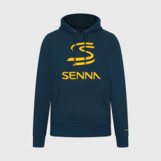 Fanouškovská mikina s kapucí Ayrton Senna tmavě modrá - M Fanouškovská mikina s kapucí Ayrton Senna tmavě modrá - M