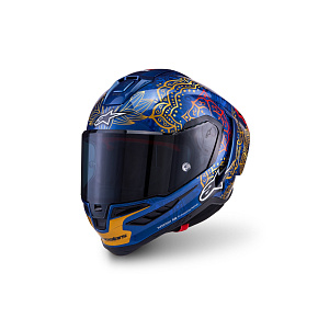 přilba SUPERTECH R10 MARTHAINATOR limitovaná edice JORGE MARTIN, ALPINESTARS (modrá perleť/zlatá/červená) 2026 přilba SUPERTECH R10 MARTHAINATOR limitovaná edice JORGE MARTIN, ALPINESTARS (modrá perleť/zlatá/červená) 2026