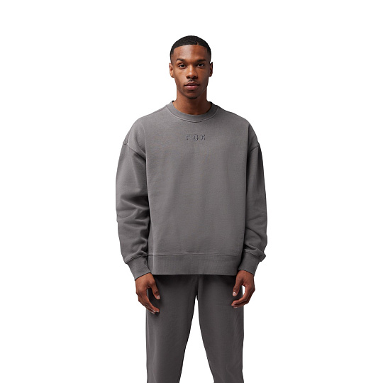 Pánská mikina Fox Wordmark Oversized Fleece Crew  Pewter