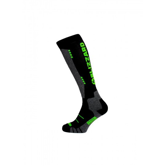 BLIZZARD Wool Sport Junior ski socks, black/green, 2023