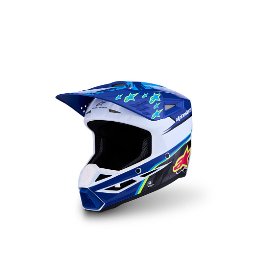 přilba S-M3 FALCON, ALPINESTARS, dětská (modrá/bílá/černá/růžová fluo/žlutá fluo) 2027 přilba S-M3 FALCON, ALPINESTARS, dětská (modrá/bílá/černá/růžová fluo/žlutá fluo) 2027