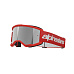 brýle VISION 3 WORDMARK, ALPINESTARS (červená, zrcadlové stříbrné plexi) 2027