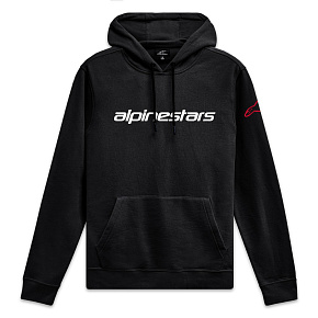 mikina WORDMARK HOODIE 3, ALPINESTARS (černá/bílá/červená)