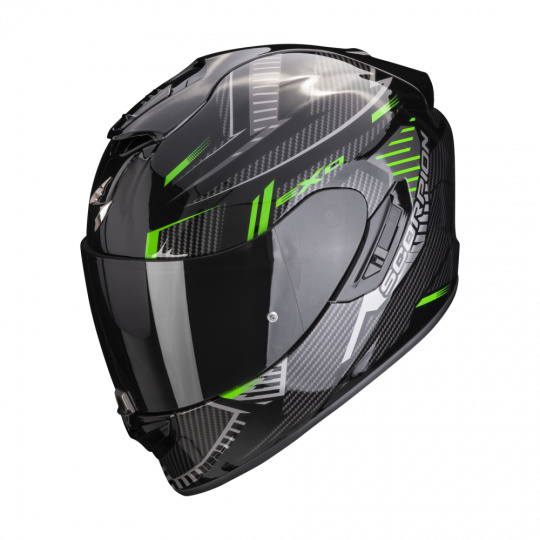 Moto přilba SCORPION EXO-1400 EVO AIR SHELL černo/zelená