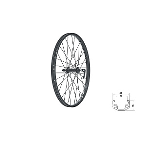 KELLYS Zapletené kolo přední KLS WASPER V-brake F, 24", black