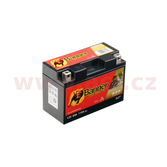 baterie gelová 12V, YT9B-4, 8Ah, 115A, BANNER Bike Bull GEL 150x70x105