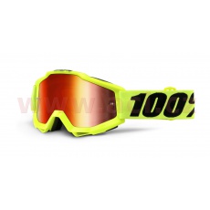 brýle Accuri Fluo Yellow, 100% (žlutá, červené chrom + čiré plexi s čepy pro slídy) brýle Accuri Fluo Yellow, 100% (žlutá, červené chrom + čiré plexi s čepy pro slídy)