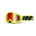 brýle Accuri Fluo Yellow, 100% (žlutá, červené chrom + čiré plexi s čepy pro slídy)