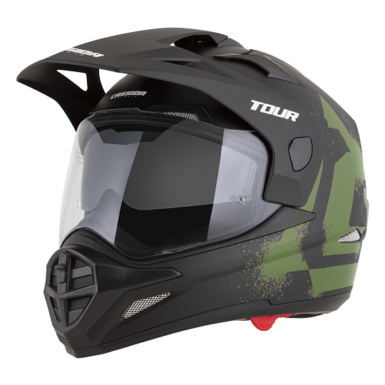 přilba Tour 2.0 Crew, CASSIDA (černá matná/tmavě zelená, plexi s přípravou pro Pinlock) 2026