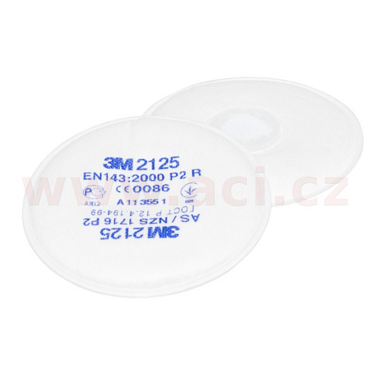 3M™ sada 2 kusů filtrů proti částicím řady 2000, provedení 2125, úroveň ochrany P2 R 3M™ sada 2 kusů filtrů proti částicím řady 2000, provedení 2125, úroveň ochrany P2 R