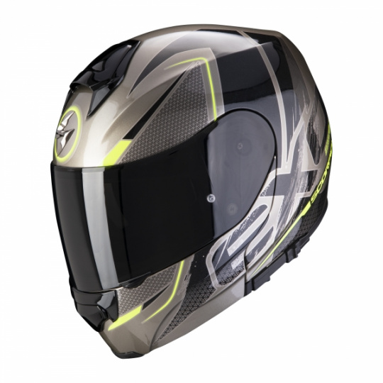 Moto přilba SCORPION EXO-3000 AIR CREED titanovo/černo/neonově žlutá