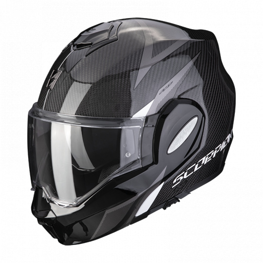 Moto přilba SCORPION EXO-TECH CARBON TOP černo/bílá