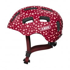 cyklo přilba YOUN-I 2.0 cherry heart, ABUS, dětská (červená) cyklo přilba YOUN-I 2.0 cherry heart, ABUS, dětská (červená)