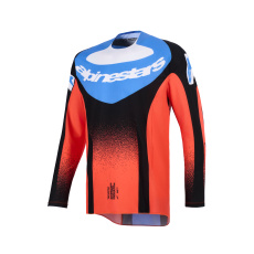 dres TECHSTAR KNIF, ALPINESTARS (oranžová/černá/modrá) 2026 dres TECHSTAR KNIF, ALPINESTARS (oranžová/černá/modrá) 2026