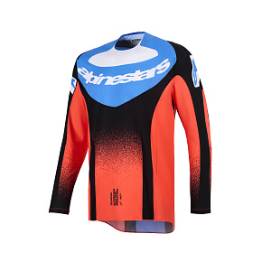 dres TECHSTAR KNIF, ALPINESTARS (oranžová/černá/modrá) 2026 dres TECHSTAR KNIF, ALPINESTARS (oranžová/černá/modrá) 2026