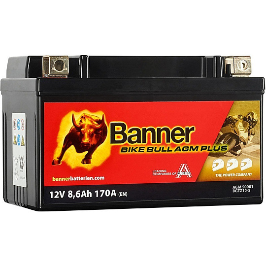 baterie AGM PLUS 12V, BGTZ10-S, 8,6Ah, 170A, BANNER Bike Bull AGM PLUS 150x86x94