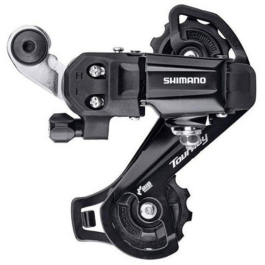 měnič SHIMANO Tourney RD-TY200GS, 6/7 speed bez háku, dlouhé vodítko černý