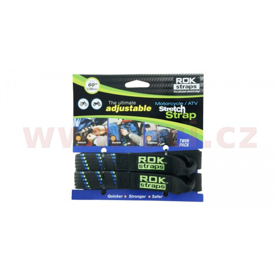 zavazadlové popruhy ROK straps HD nastavitelné a zesílené, OXFORD (černá/modrá/zelená, šířka 25 mm, pár)